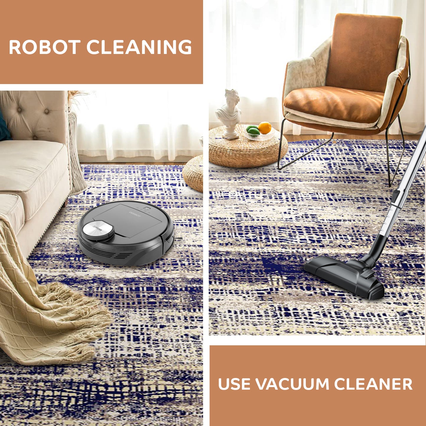 Modern Navy Carpet - Art World Gallery