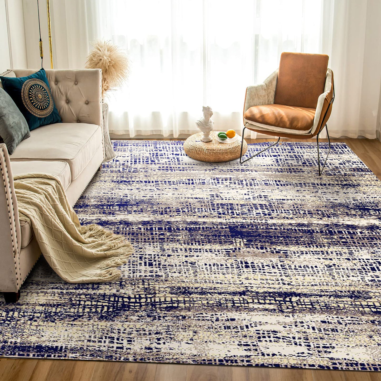 Modern Navy Carpet - Art World Gallery