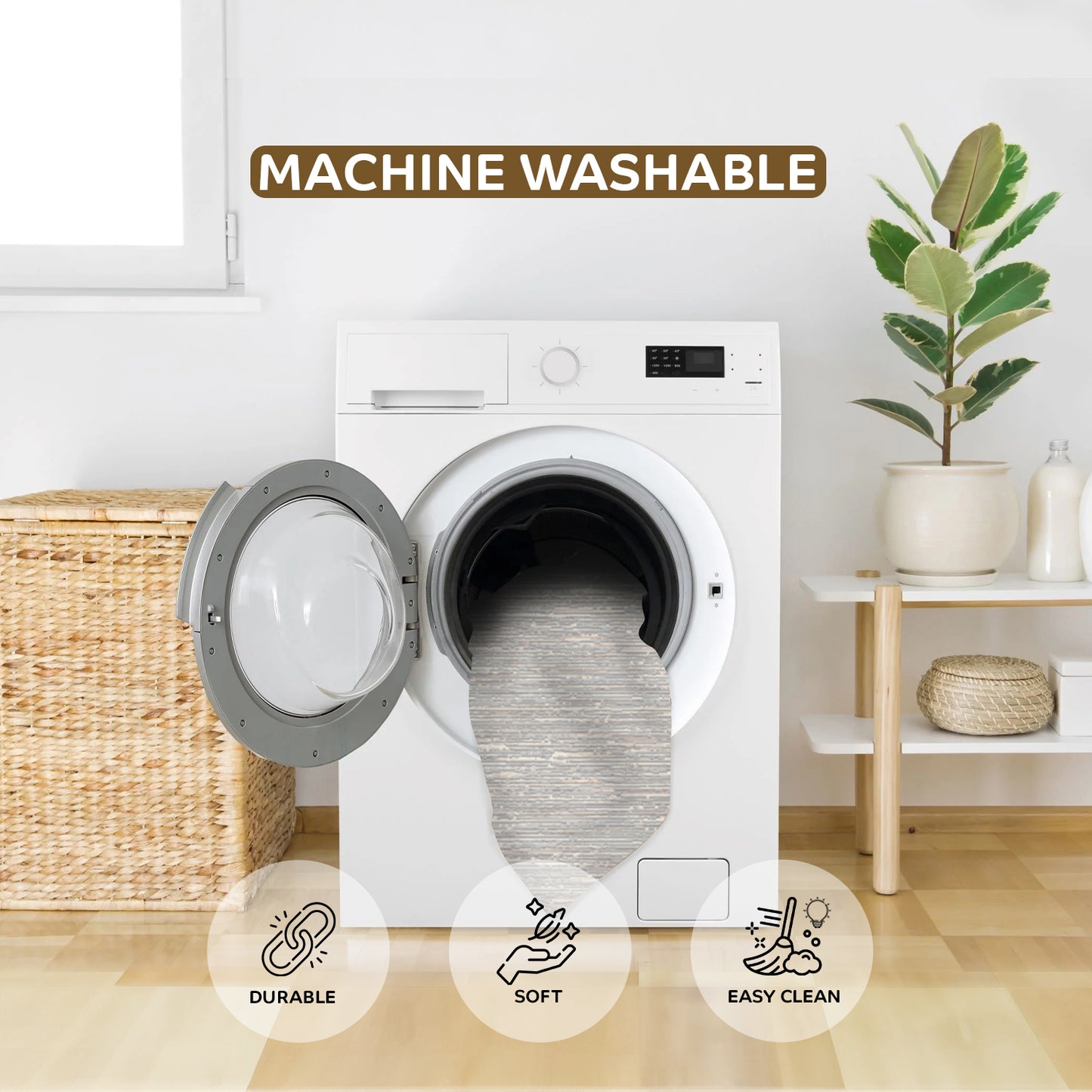 Modern Grey Rectangular Carpet - Art World Gallery