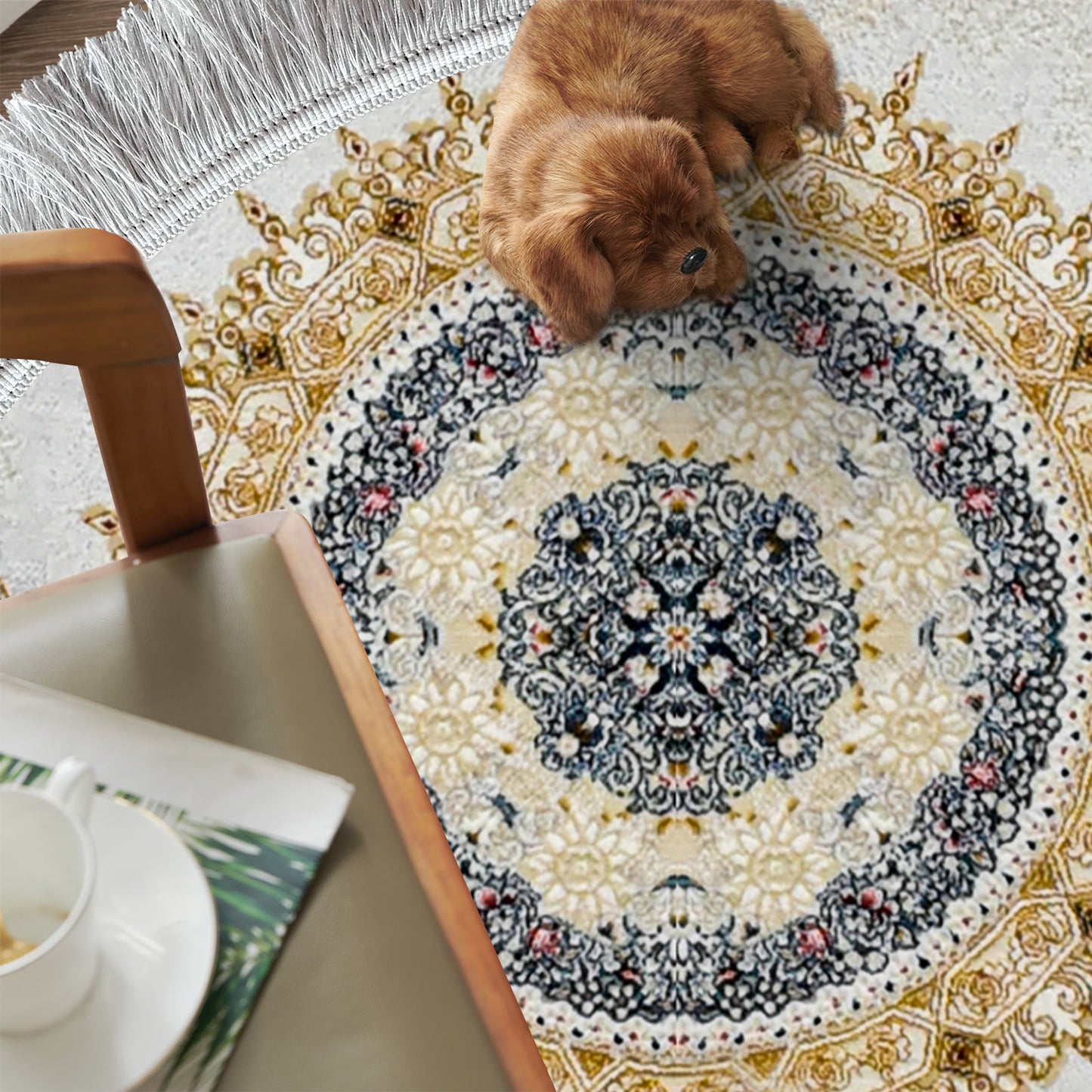 Haliwood Fili Round Rug – Classic Iranian Elegance - Art World Gallery