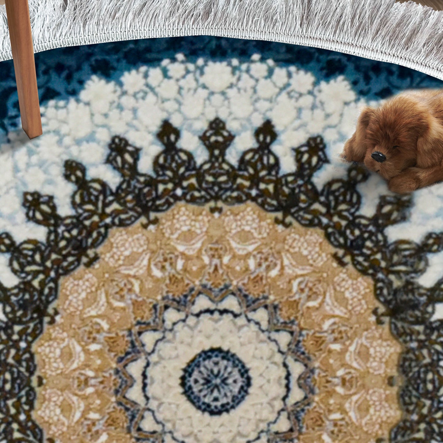 Sadra Blue Round – Classic First Class Iranian Carpet - Art World Gallery