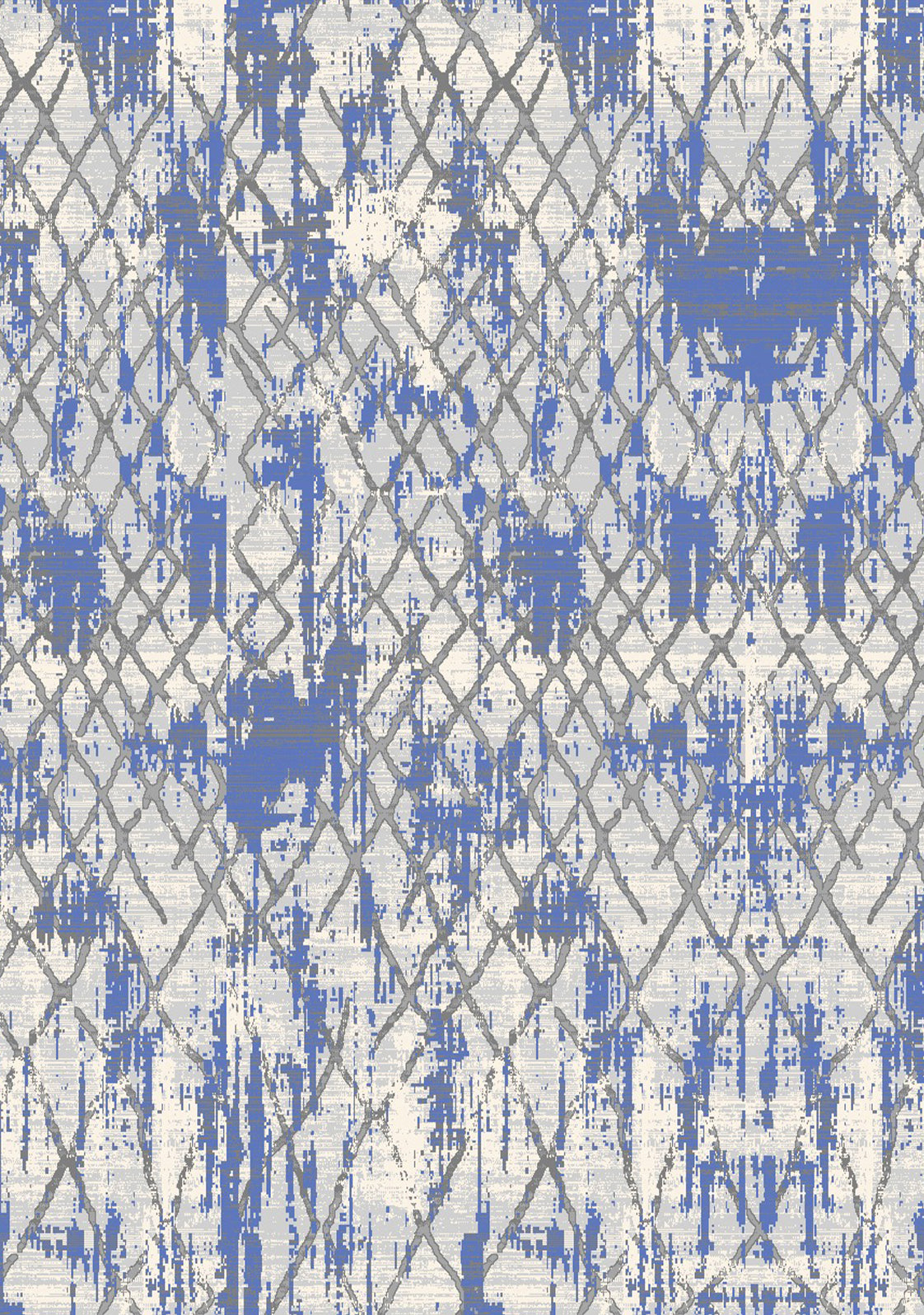 Modern Grey & Blue Carpet - Art World Gallery