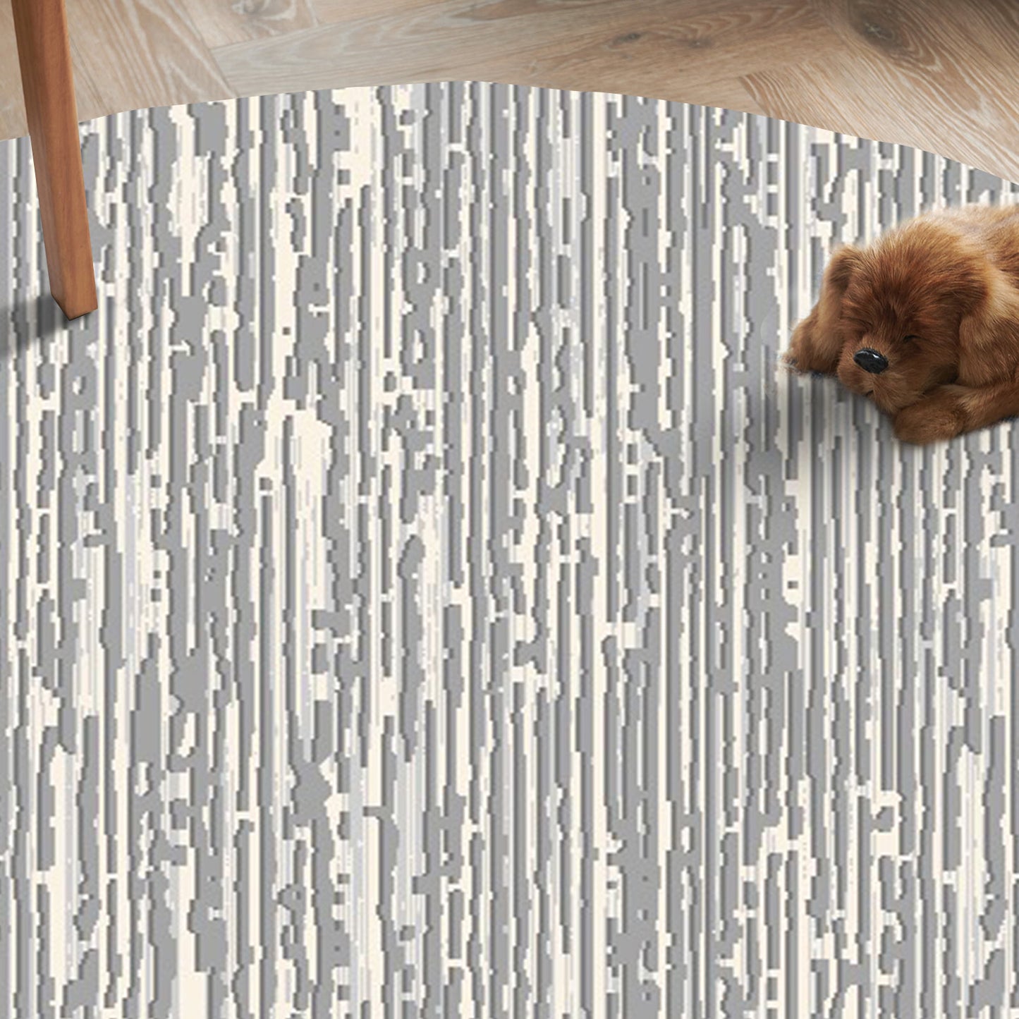 Modern Grey Round Carpet - Art World Gallery