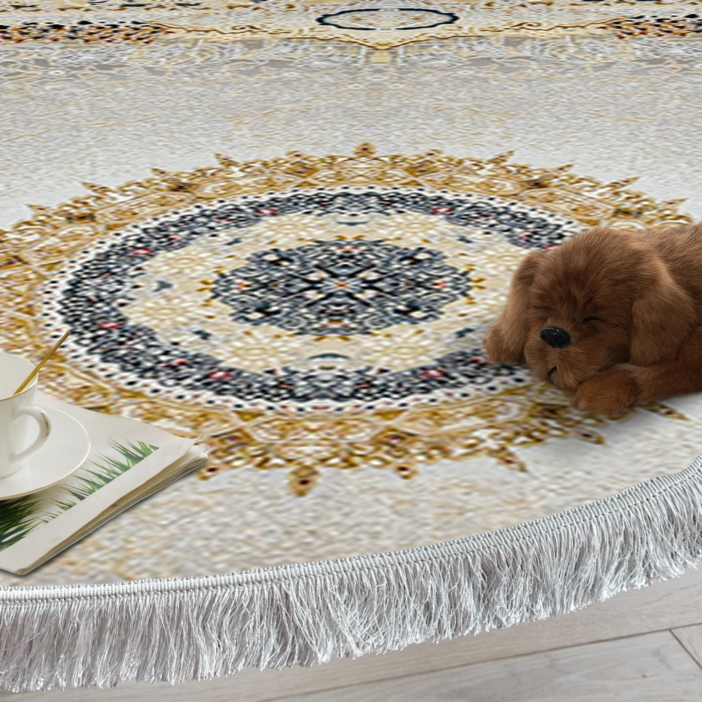 Haliwood Fili Round Rug – Classic Iranian Elegance - Art World Gallery