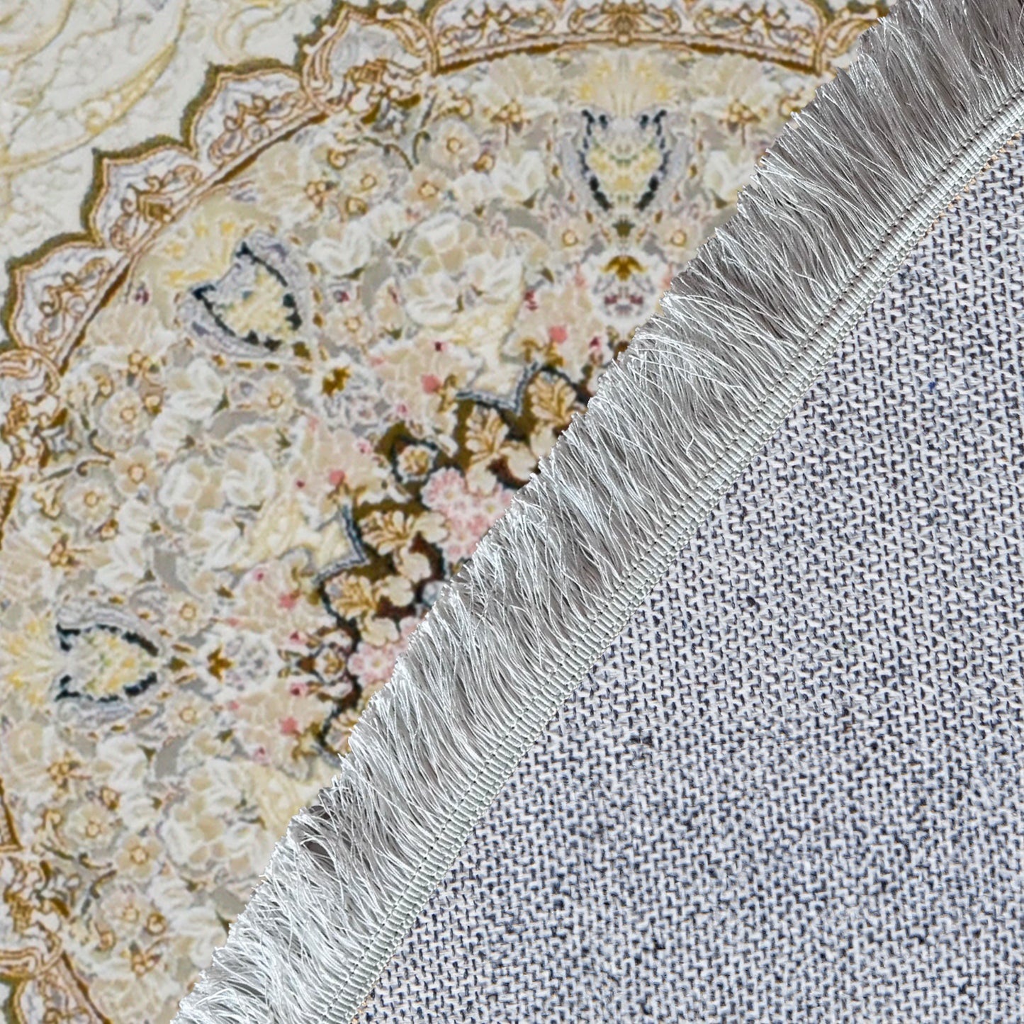 Linda Cream - Round Classic First Class Iranian Rug - Art World Gallery