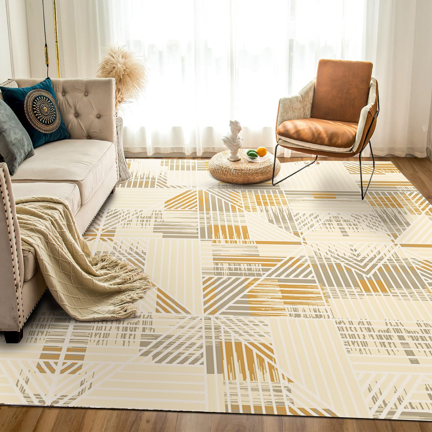 Modern Cream Rug - Art World Gallery