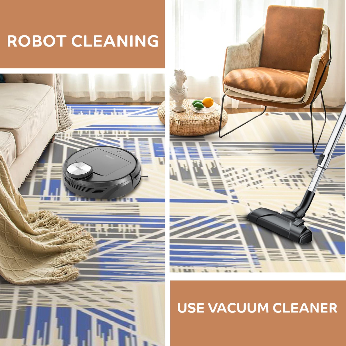 Modern Grey & Blue Carpet - Art World Gallery