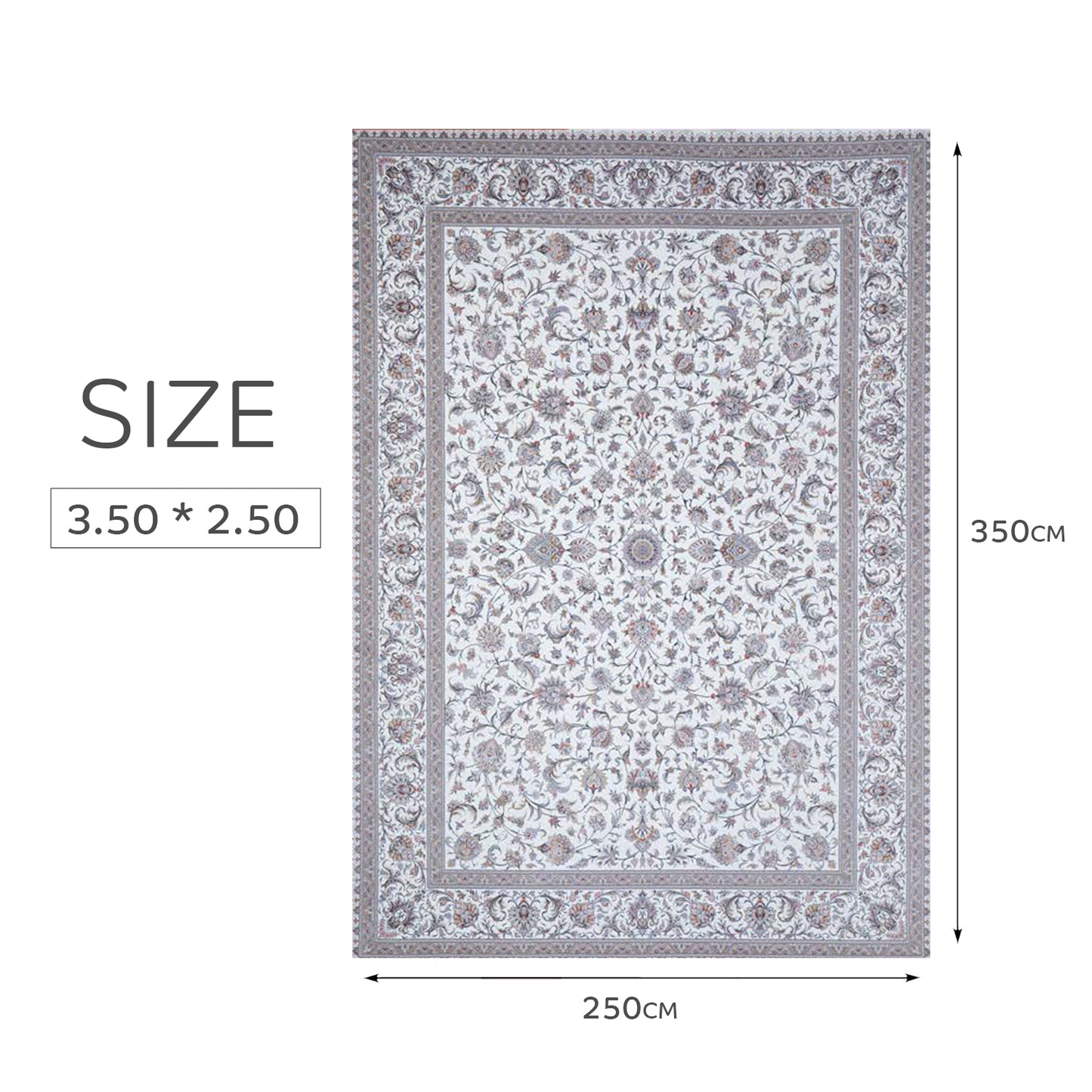 Atlantis Rug – Classic Iranian Elegance in Brown & Cream - Art World Gallery