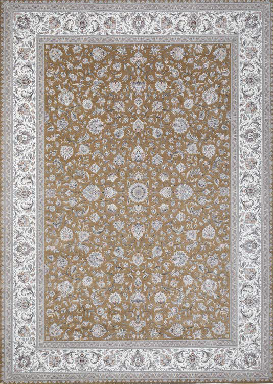 Atlantis Rug – Classic Iranian Elegance in Brown & Cream - Art World Gallery