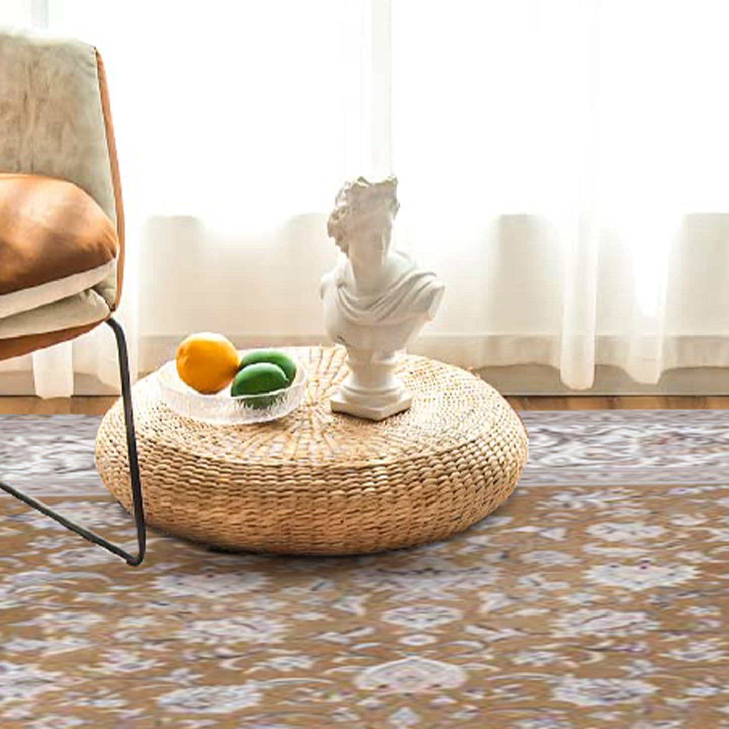 Atlantis Rug – Classic Iranian Elegance in Brown & Cream - Art World Gallery