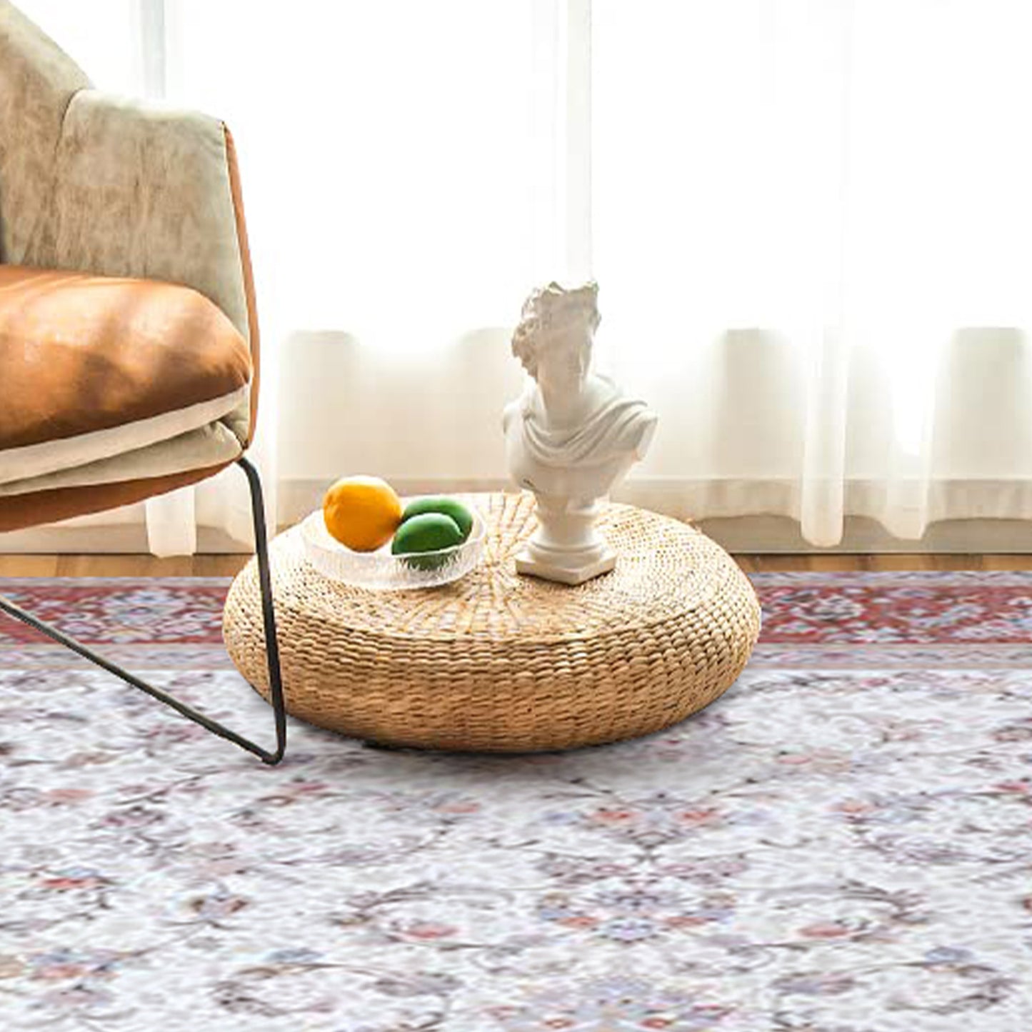 Atlantis Rug – Classic Iranian Elegance in Cream & Red - Art World Gallery