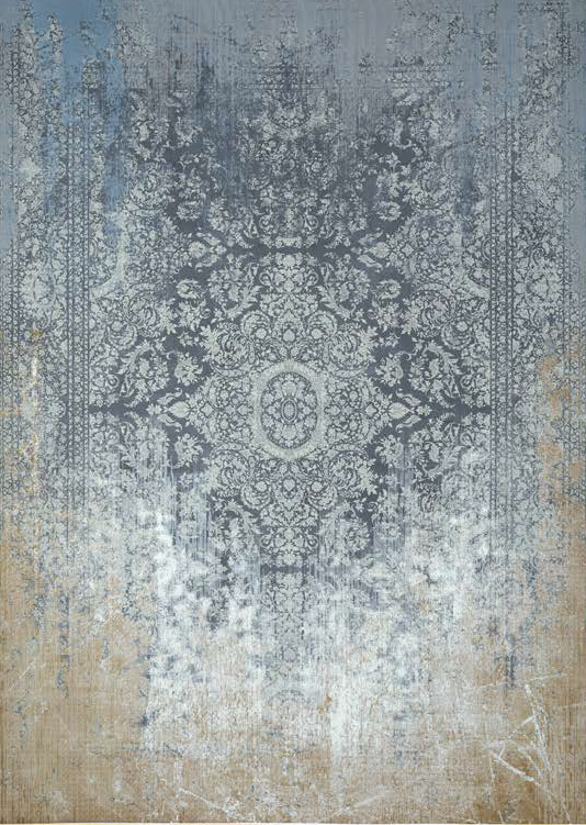 Atlantis Rug – Classic Iranian Elegance in Gray & Cream - Art World Gallery
