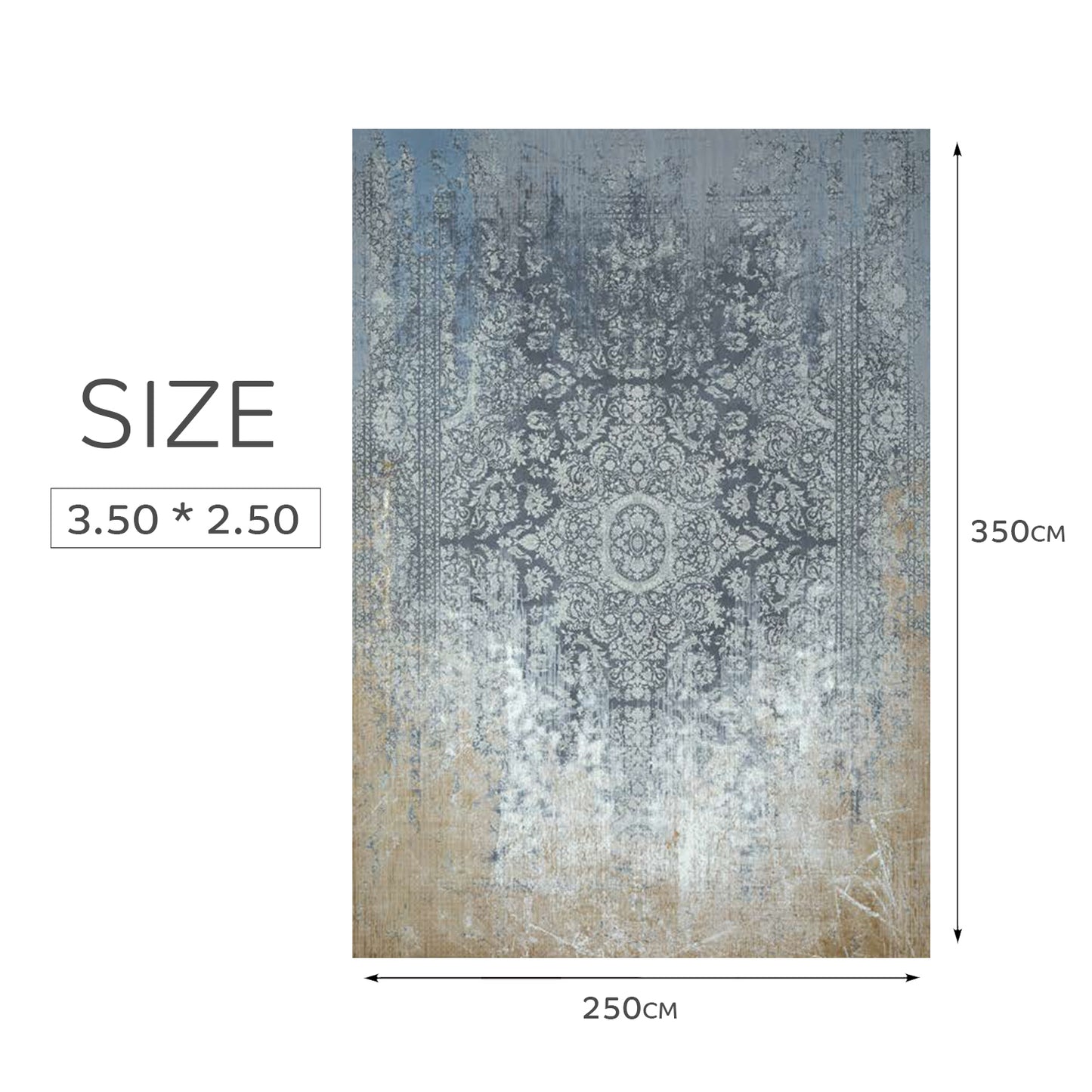 Atlantis Rug – Classic Iranian Elegance in Gray & Cream - Art World Gallery