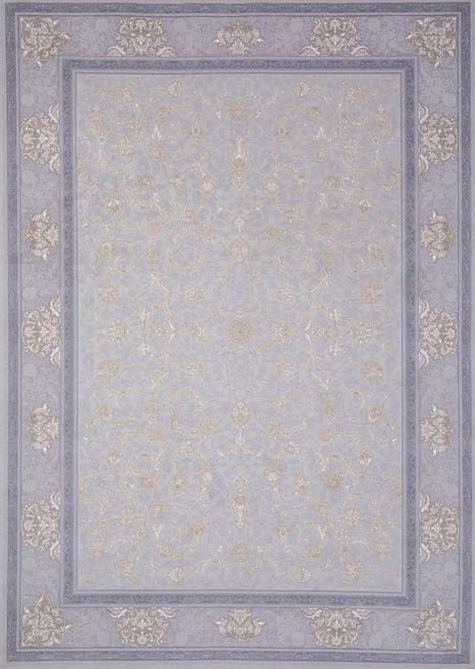Atlantis Rug – Classic Iranian Elegance in Gray & Cream - Art World Gallery