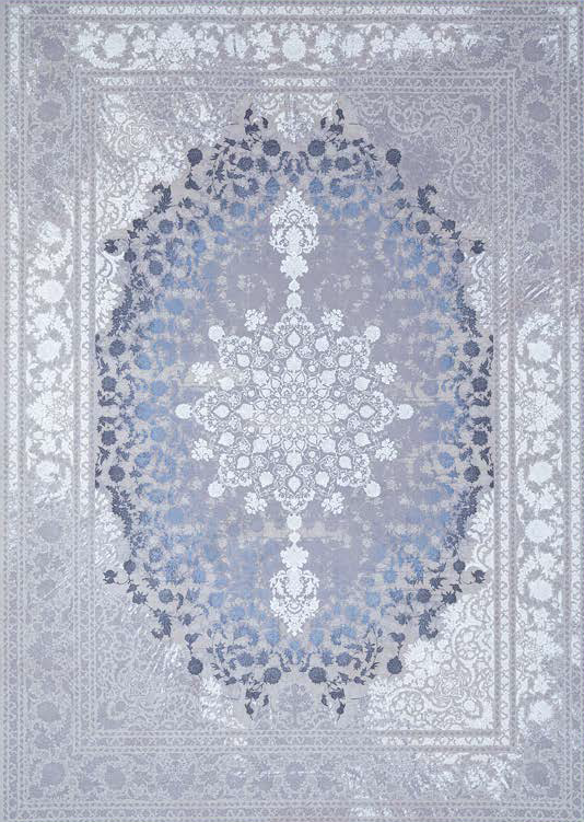 Atlantis Rug – Classic Iranian Elegance in Gray & Cream - Art World Gallery