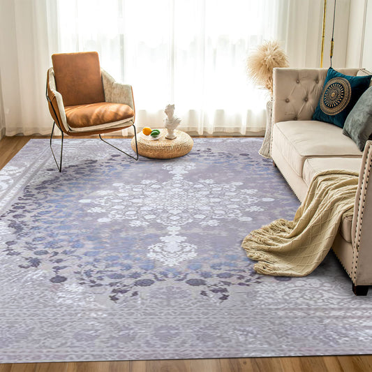 Atlantis Rug – Classic Iranian Elegance in Gray & Cream - Art World Gallery
