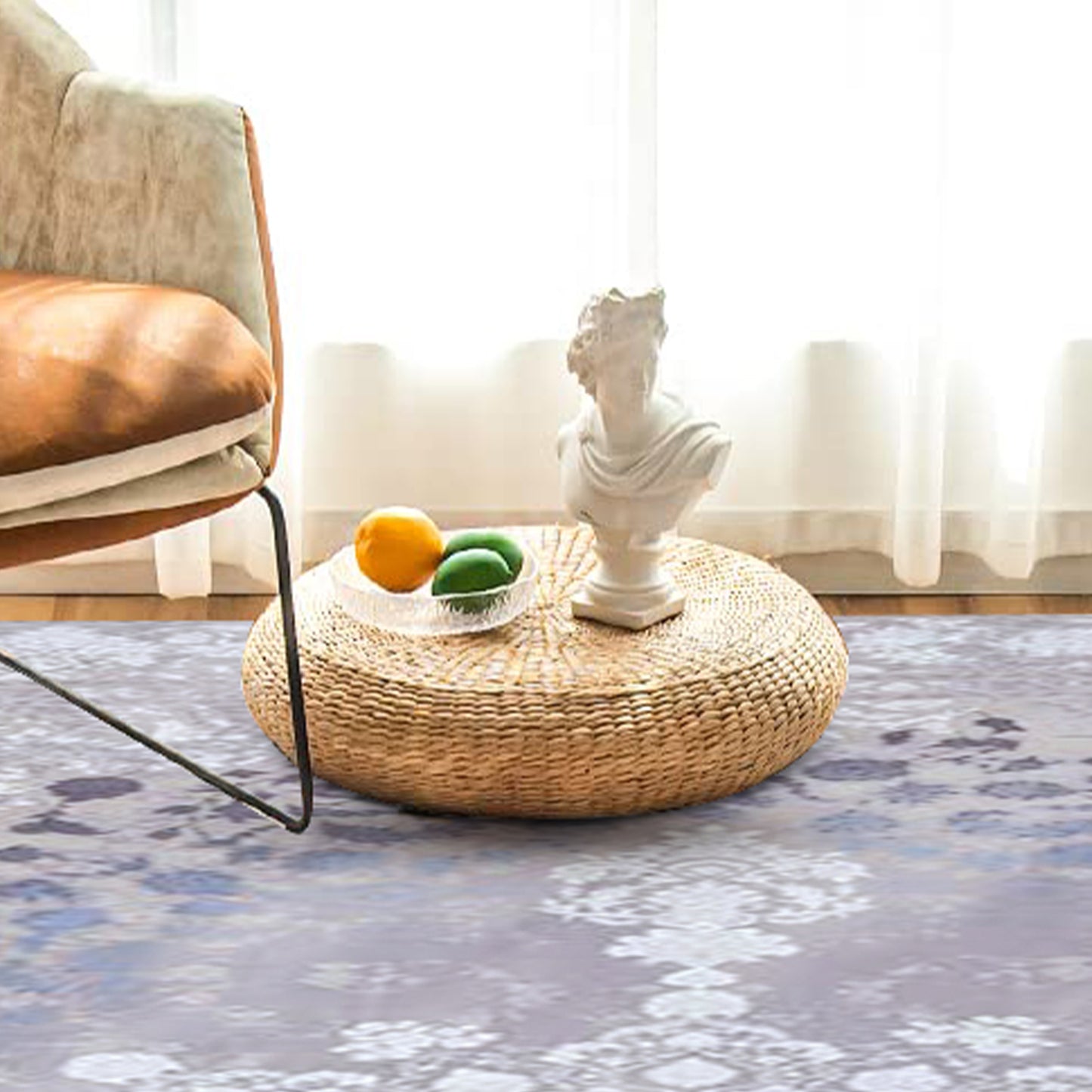 Atlantis Rug – Classic Iranian Elegance in Gray & Cream - Art World Gallery