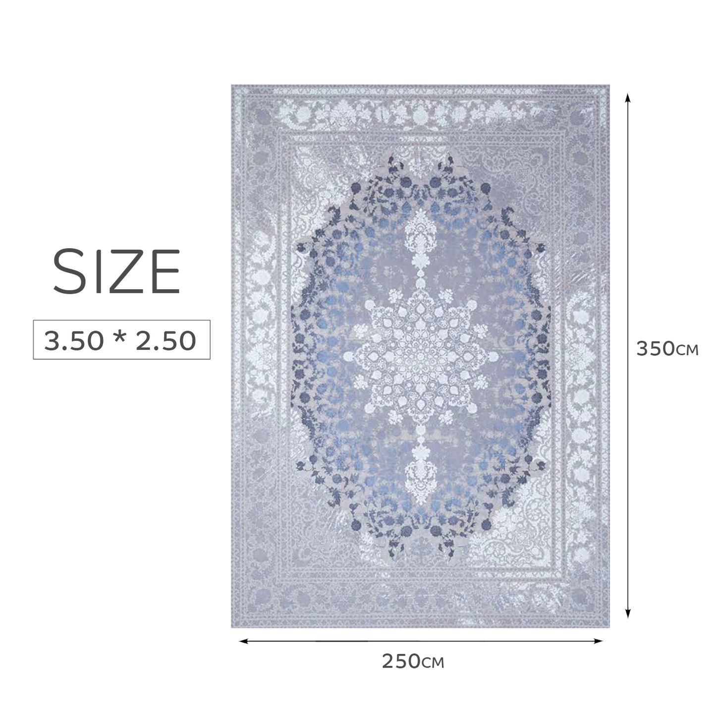 Atlantis Rug – Classic Iranian Elegance in Gray & Cream - Art World Gallery