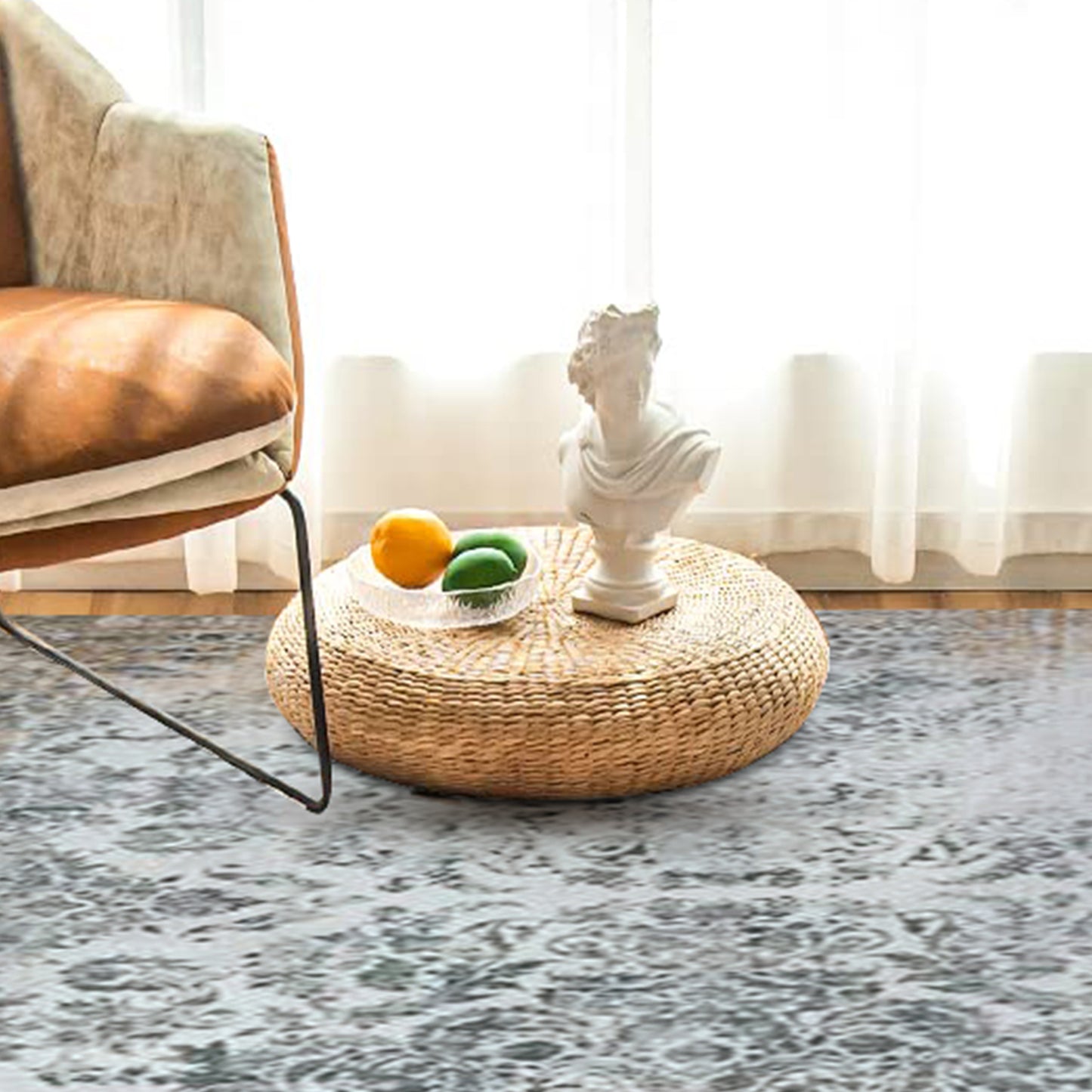 Atlantis Rug – Classic Iranian Elegance in Green & Cream - Art World Gallery