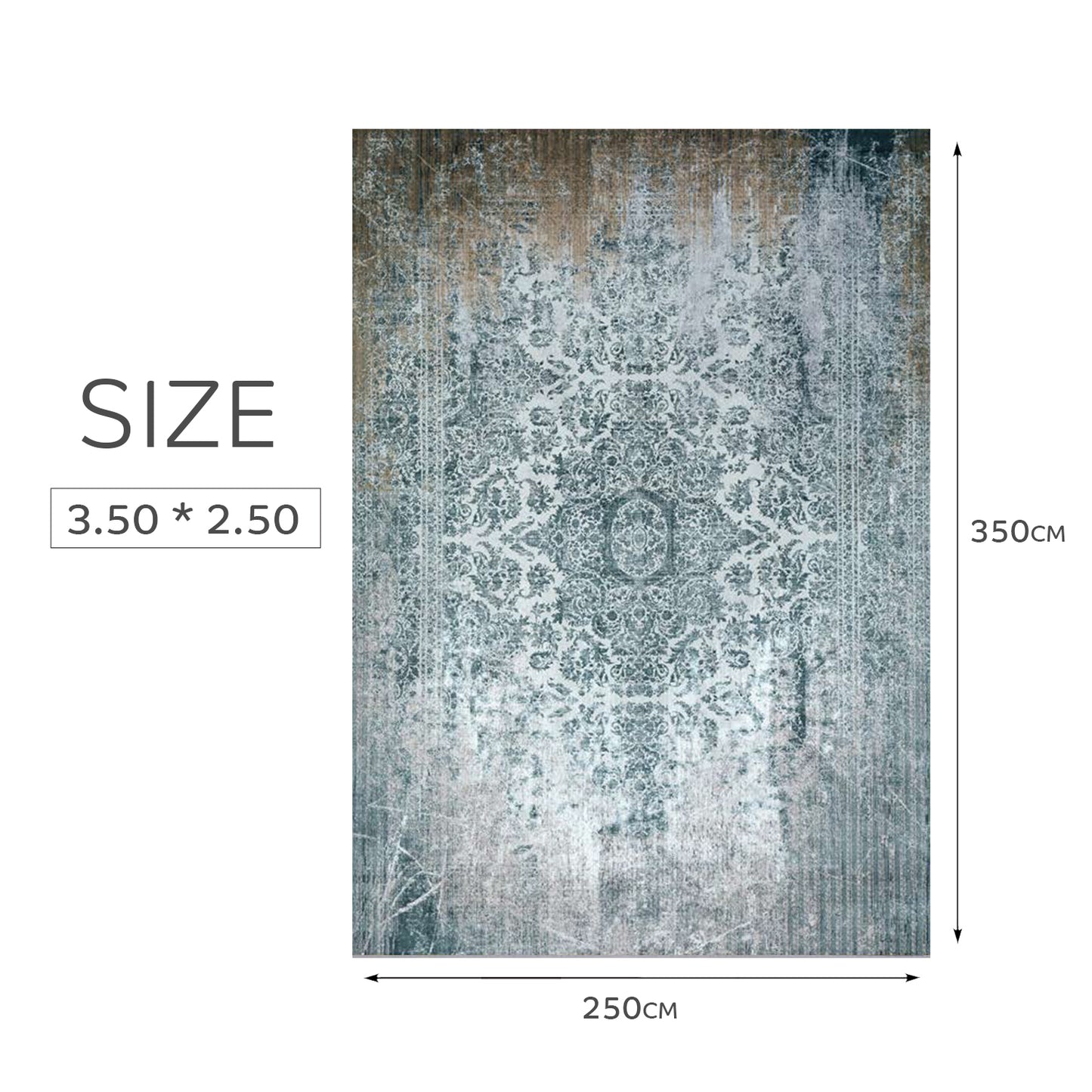 Atlantis Rug – Classic Iranian Elegance in Green & Cream - Art World Gallery