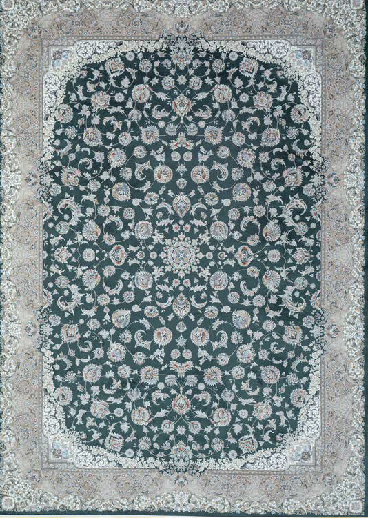 Atlantis Rug – Classic Iranian Elegance in Gray & Cream - Art World Gallery