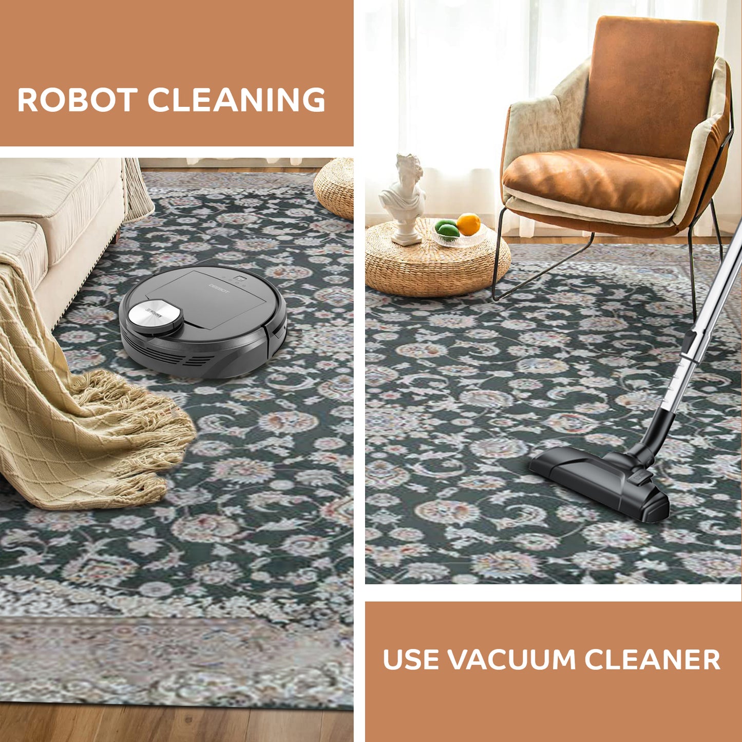 Atlantis Rug – Classic Iranian Elegance in Gray & Cream - Art World Gallery