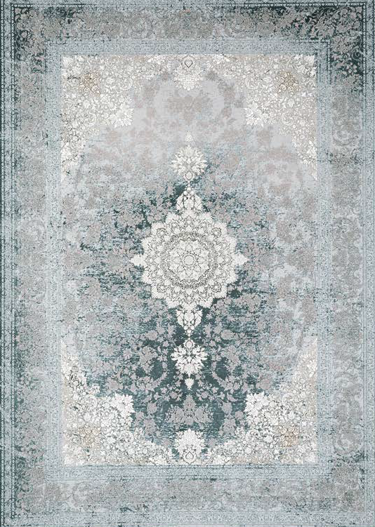 Atlantis Rug – Classic Iranian Elegance in Green & Cream - Art World Gallery