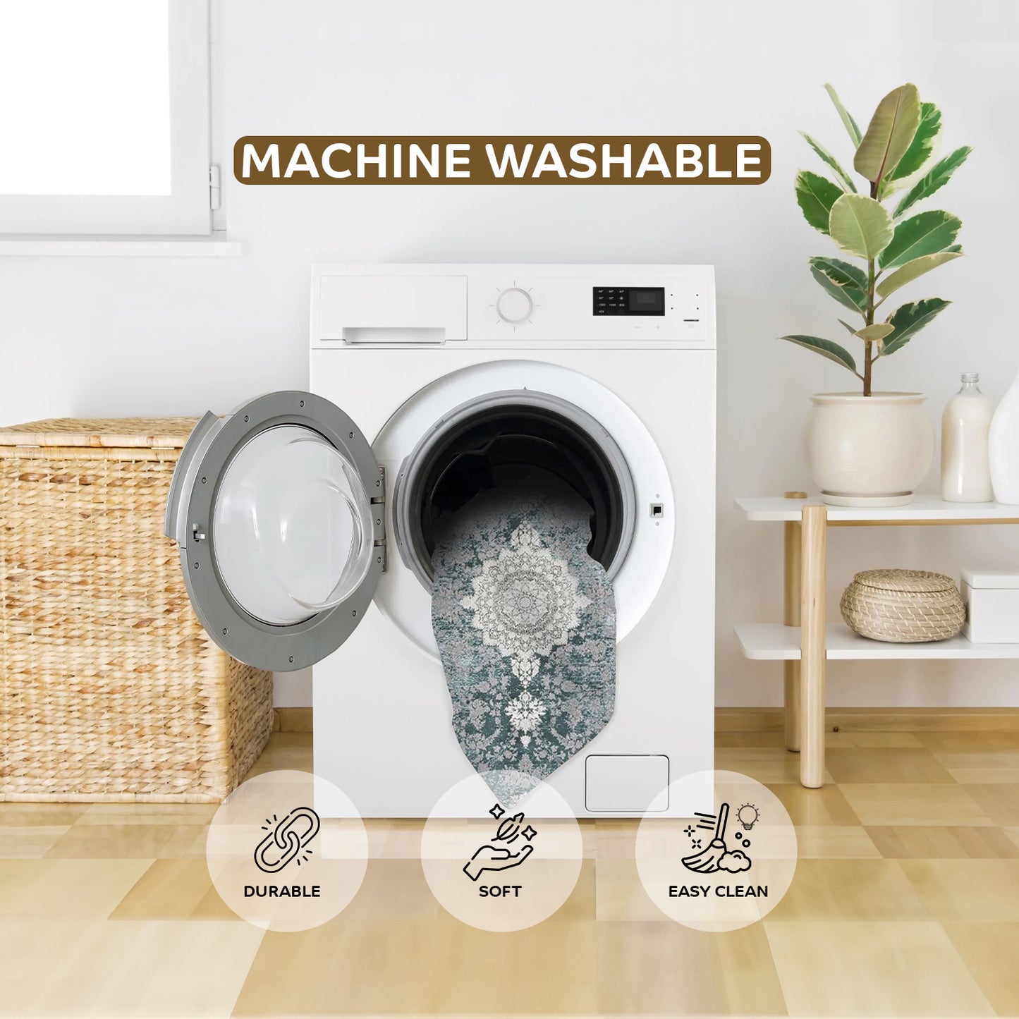 Atlantis Rug – Classic Iranian Elegance in Green & Cream - Art World Gallery