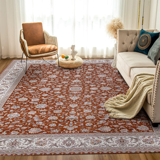 Atlantis Rug – Classic Iranian Elegance in Red & Cream - Art World Gallery