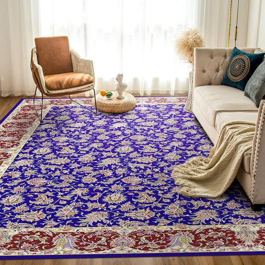 Hanachi Rug – Classic Elegance in Blue & Red - Art World Gallery