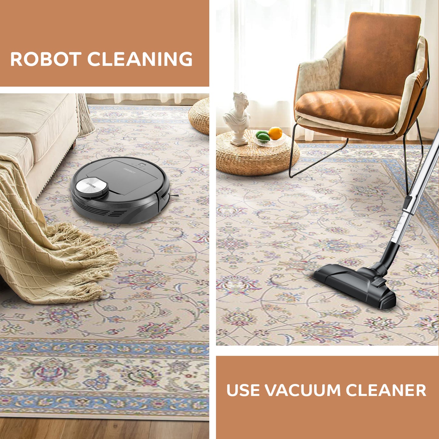 Hanachi Rug – Classic Elegance in Khaki & Cream - Art World Gallery