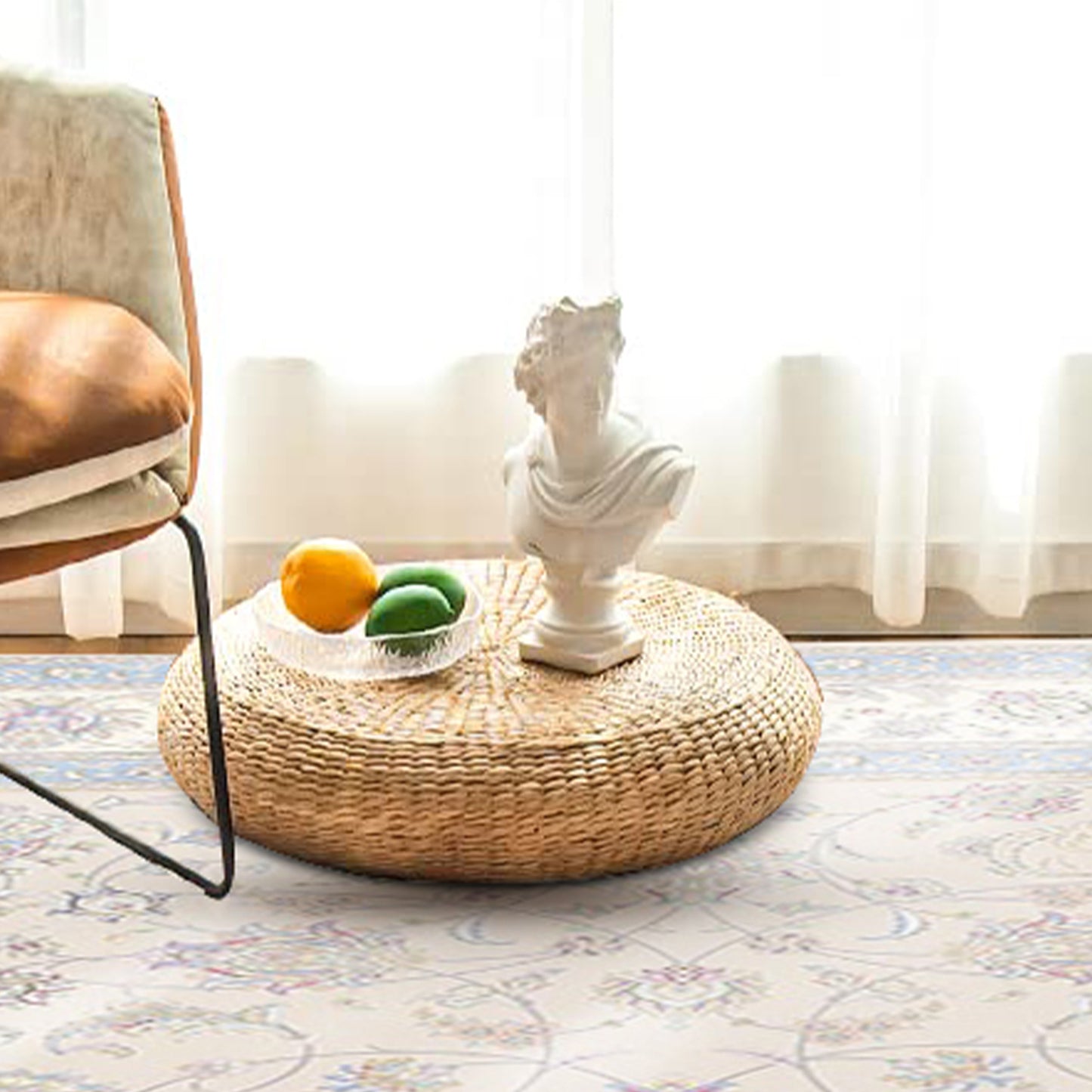 Hanachi Rug – Classic Elegance in Khaki & Cream - Art World Gallery