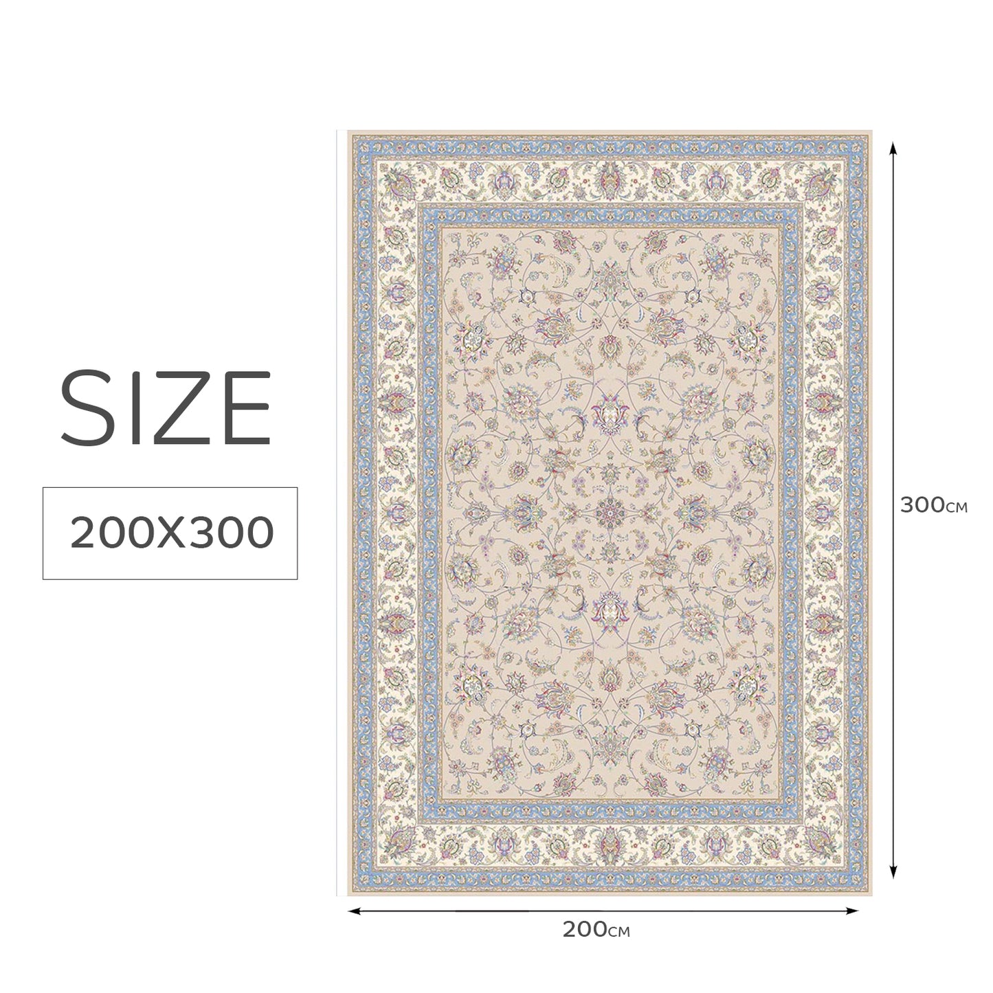 Hanachi Rug – Classic Elegance in Khaki & Cream - Art World Gallery