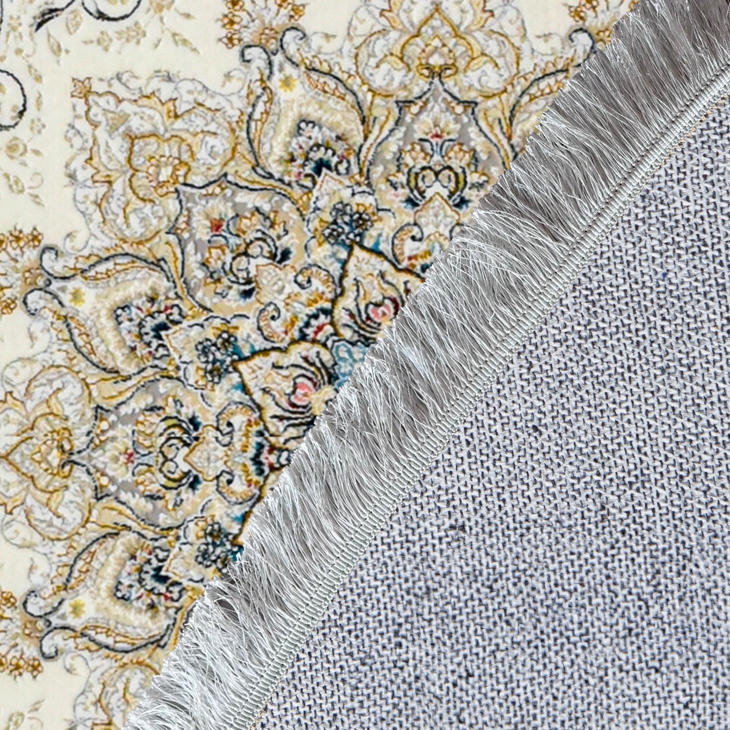 Delvin White Round Rug - Art World Gallery