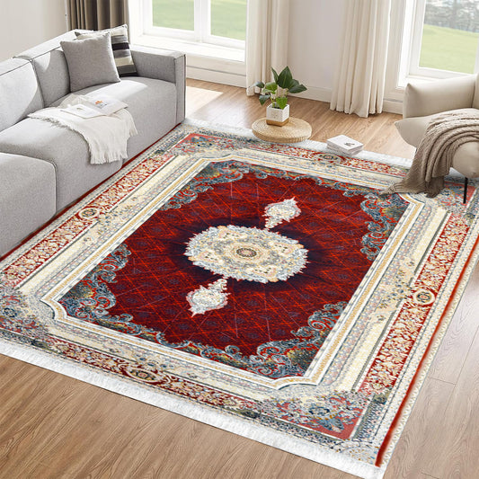 Golsar Red Rug – Classic Iranian Elegance - Art World Gallery