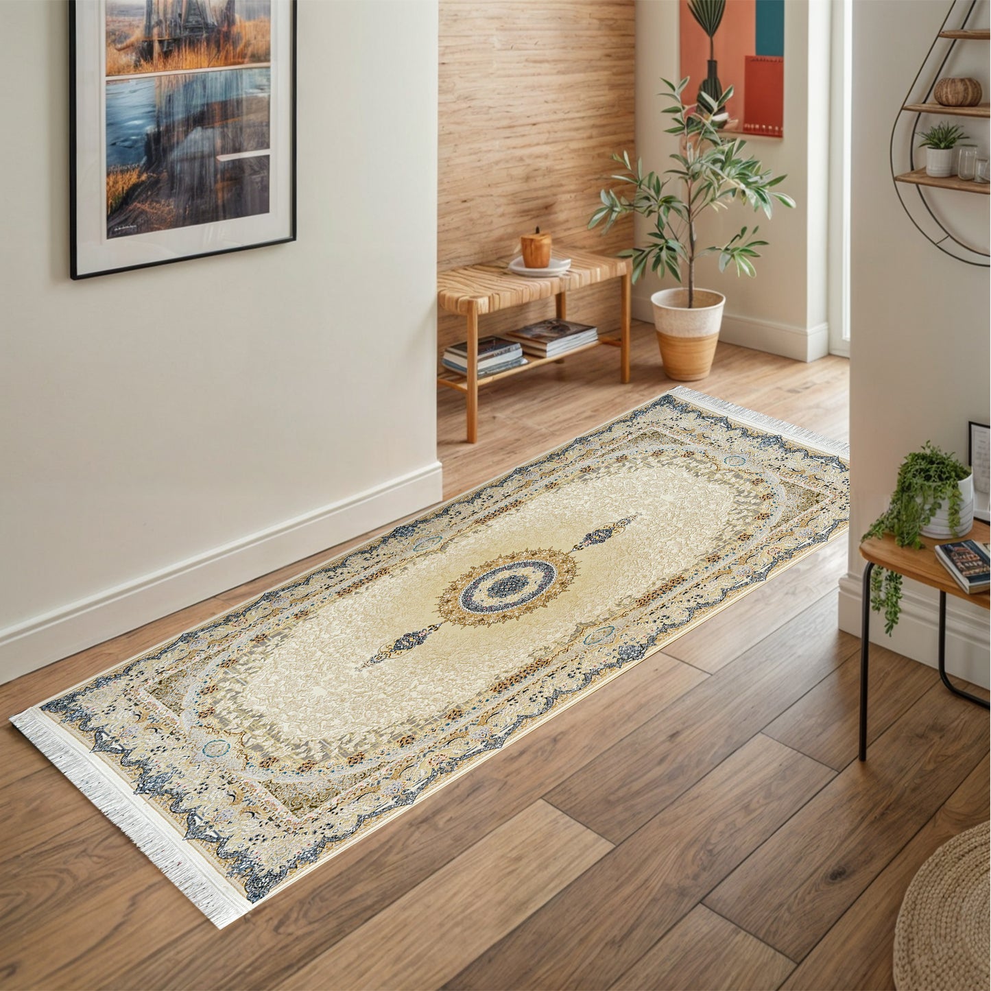 Haliwood Cream - Classic Iranian Runner - Art World Gallery