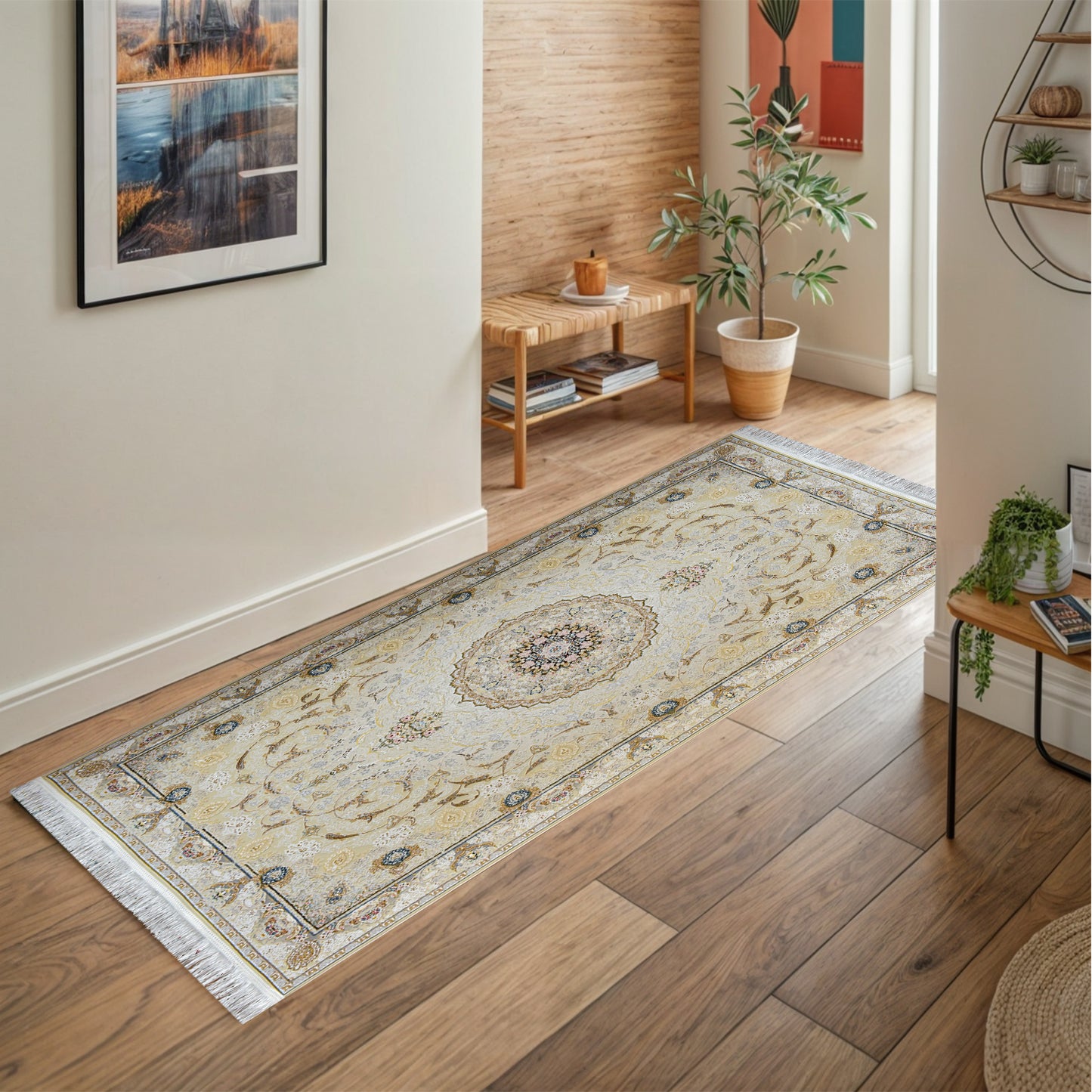 Linda Cream - Classic Iranian Runner - Art World Gallery