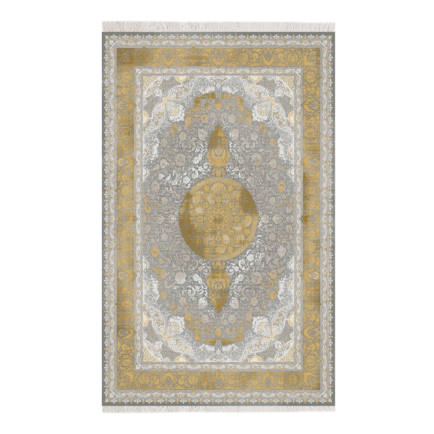 Luxury Persian Rug – Classic Dark Smokey Gold - Art World Gallery -