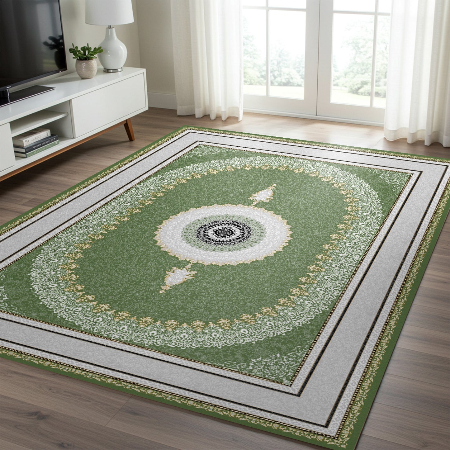 Luxury Persian Rug – Classic Green - Art World Gallery -