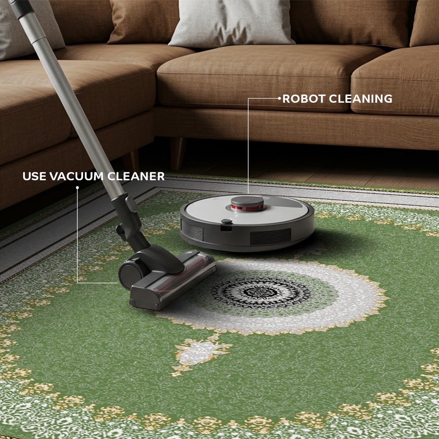 Luxury Persian Rug – Classic Green - Art World Gallery -