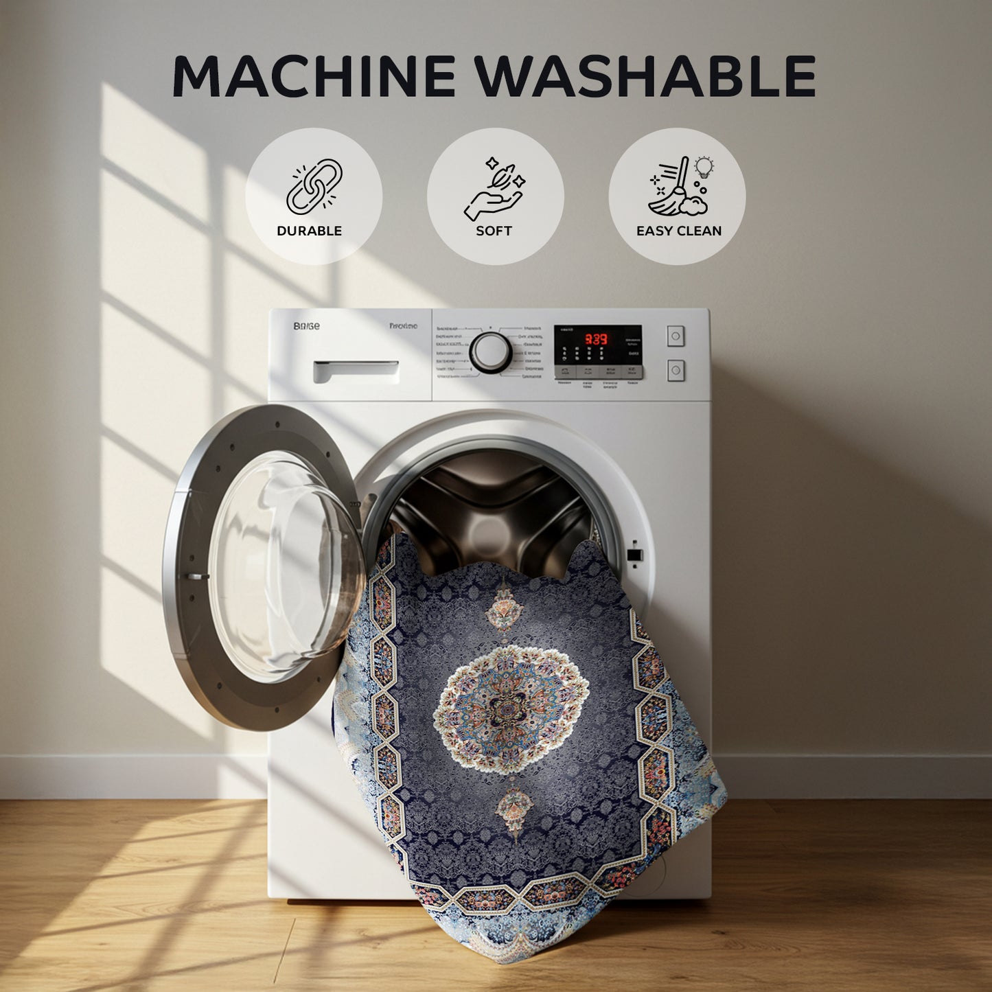 Luxury Persian Rug – Classic Navy & Smokey Blue - Art World Gallery -