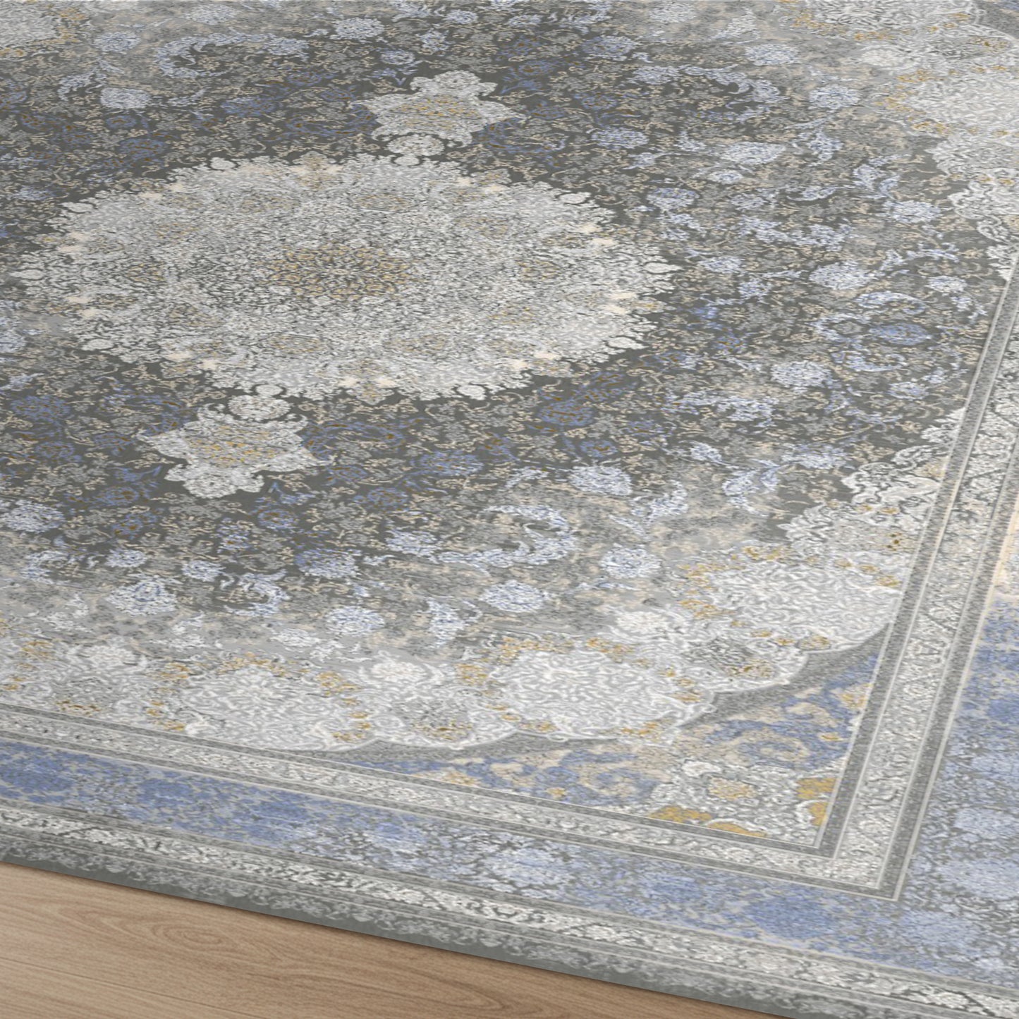 Luxury Persian Rug – Classic Smokey Blue - Art World Gallery -