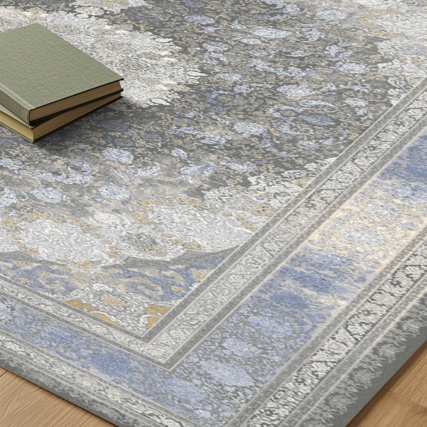 Luxury Persian Rug – Classic Smokey Blue - Art World Gallery -