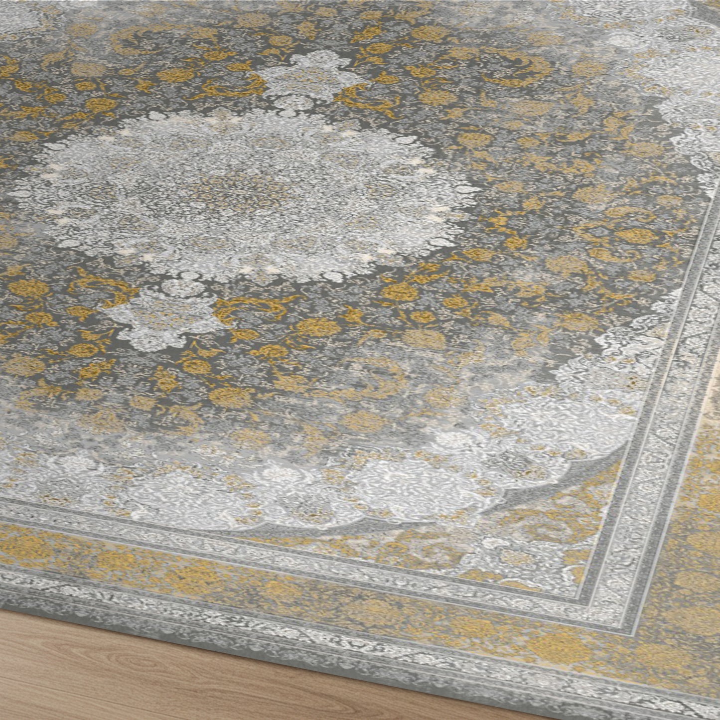 Luxury Persian Rug – Classic Smokey Gold - Art World Gallery -
