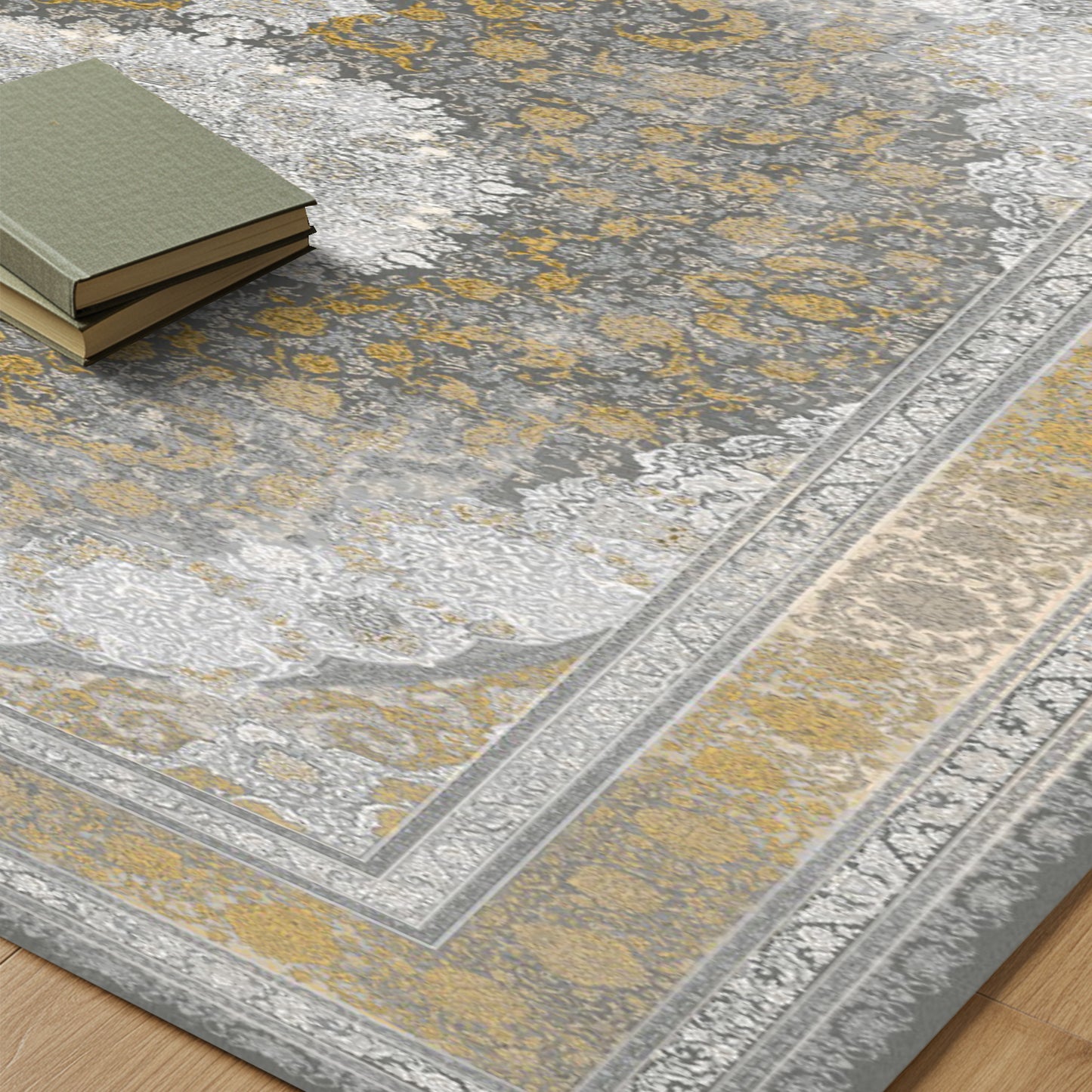 Luxury Persian Rug – Classic Smokey Gold - Art World Gallery -