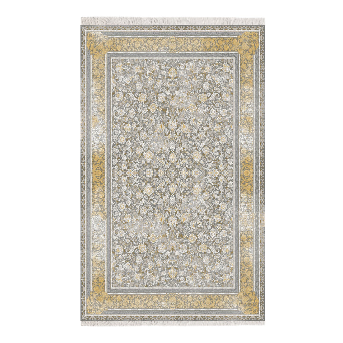 Luxury Persian Rug – Classic Smokey Gold & Khaki - Art World Gallery -