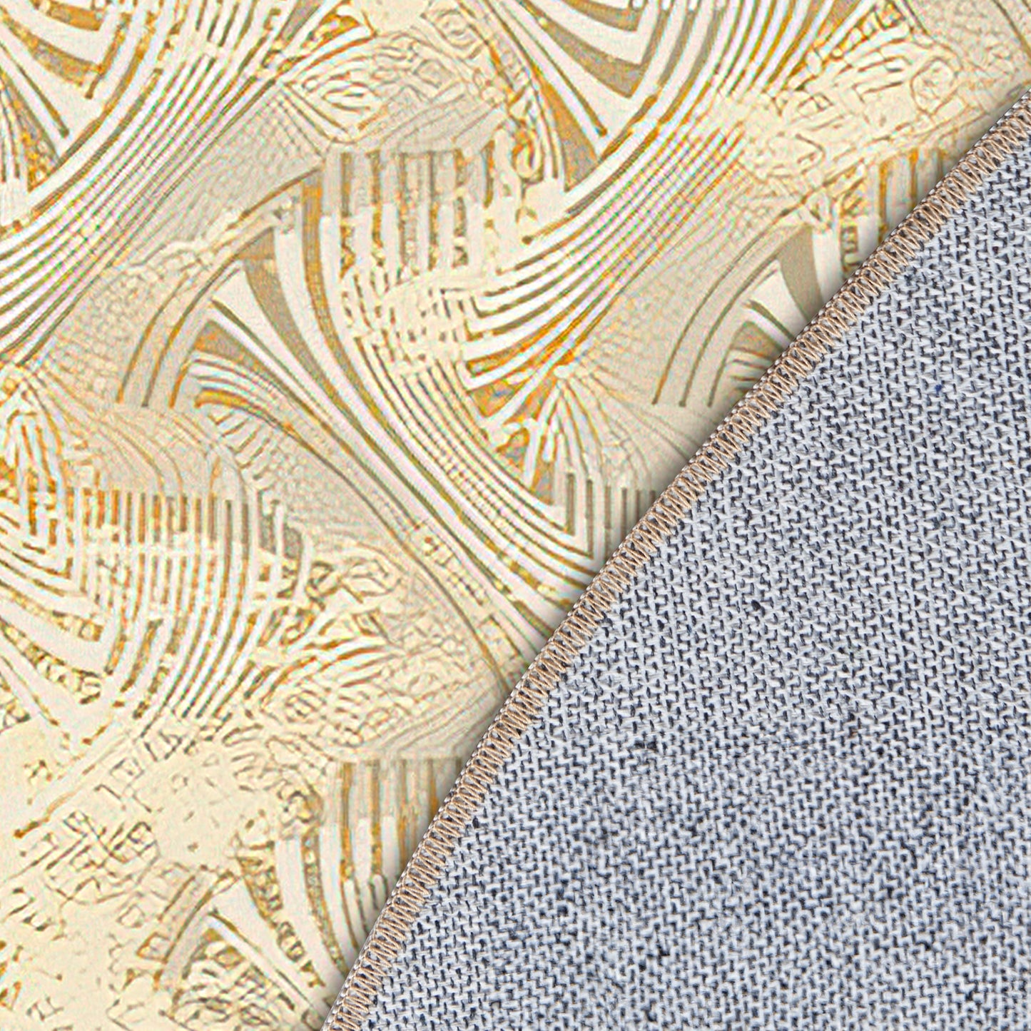 Modern Cream Round Carpet - Art World Gallery