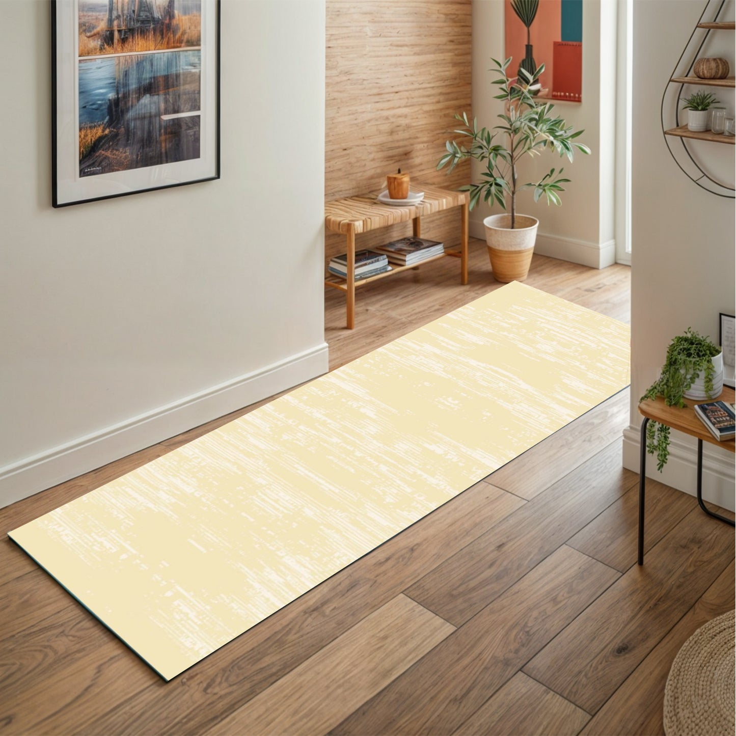 Modern Cream Runner - Art World Gallery