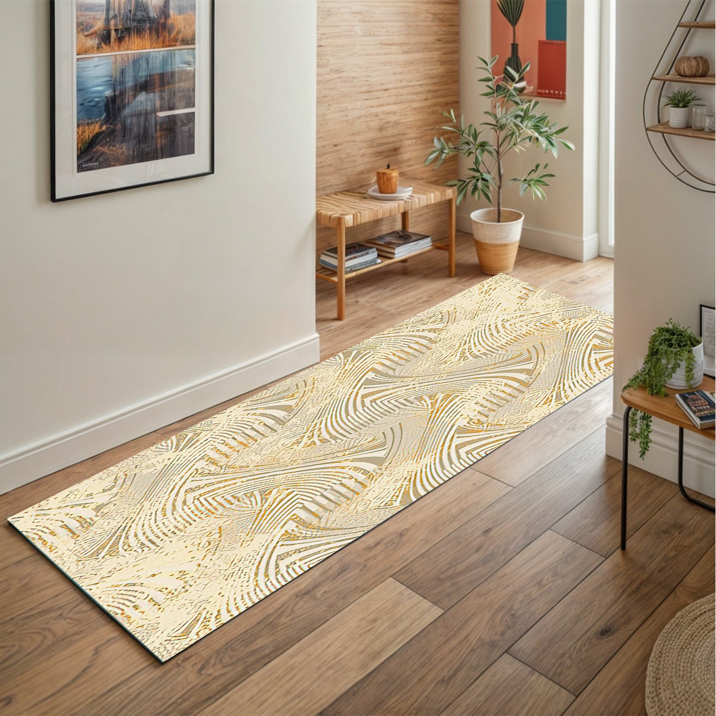 Modern Cream Runner - Art World Gallery