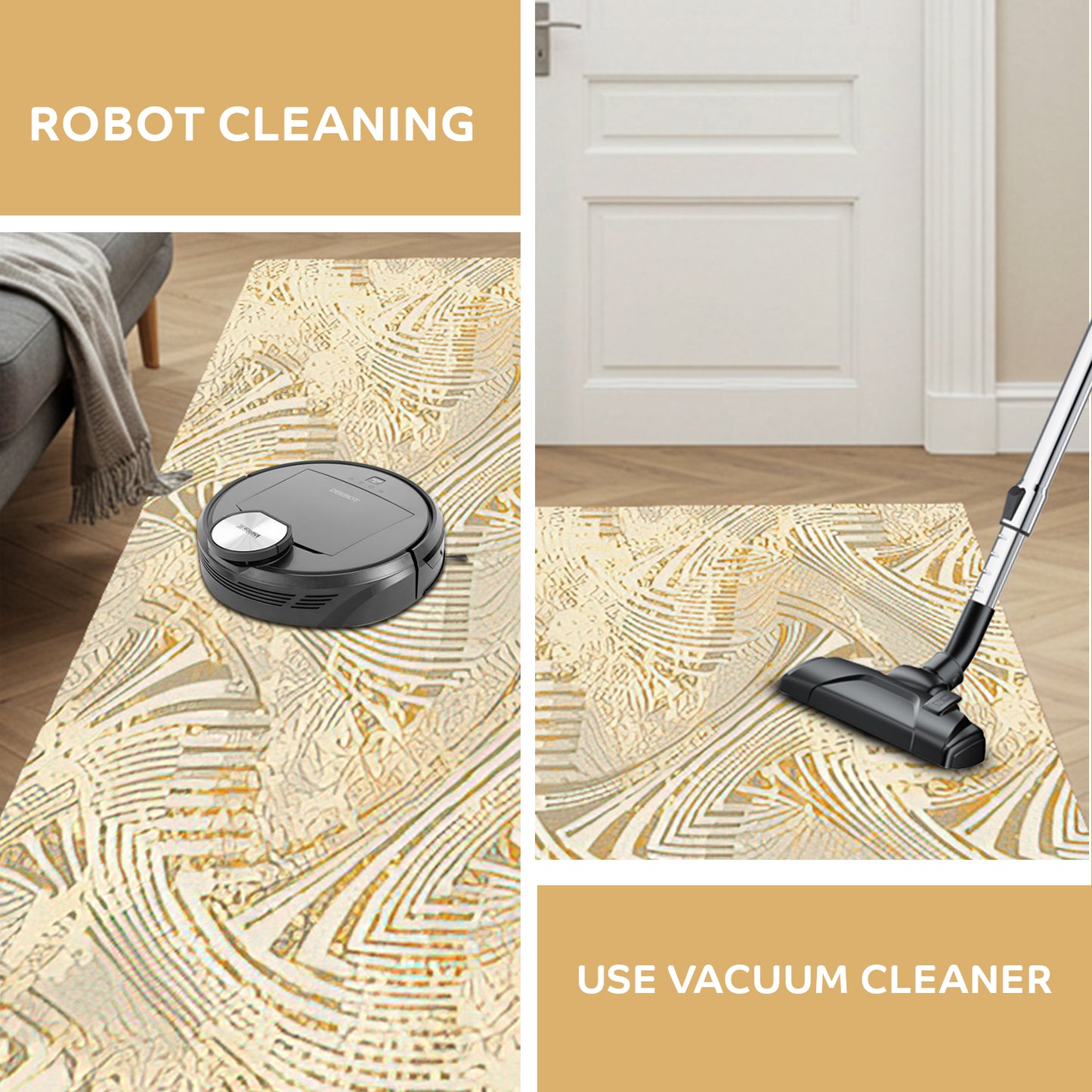 Modern Cream Runner - Art World Gallery